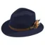 Alan Paine Richmond Fedora Felt Hat With Feather Navy